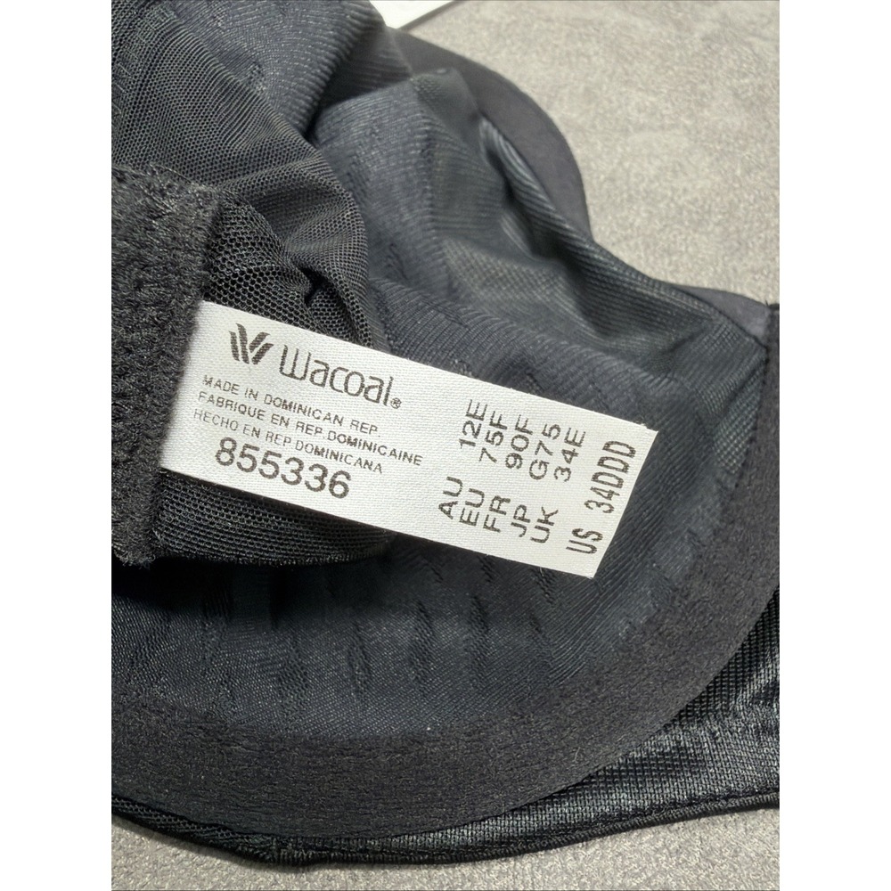 Wacoal Elevated Allure Underwire Black Bra 855336 Size 34DDD - Picture 5 of 7